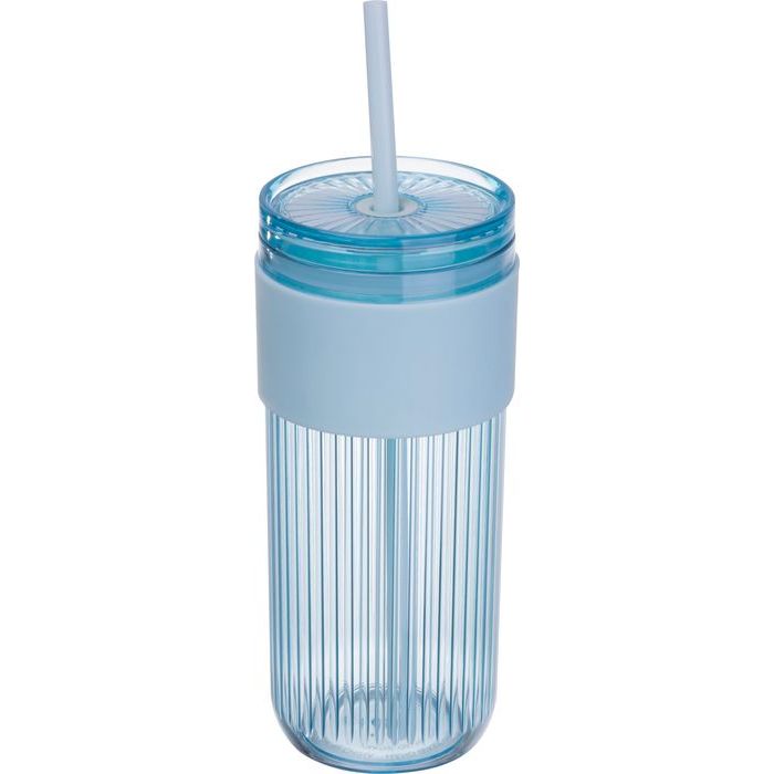 Műanyag pohár szívószállal, 660 ml