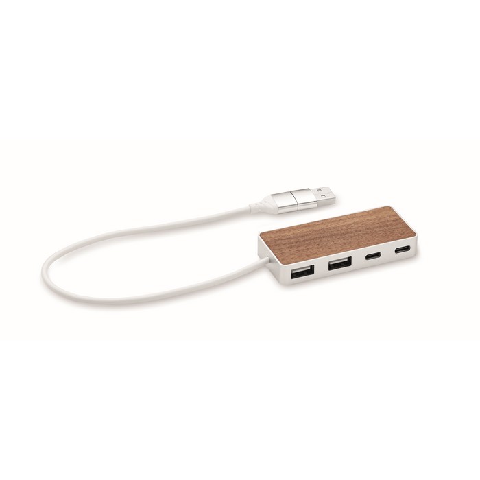 UBAH 4 portos USB hub, 27,5cm kábel