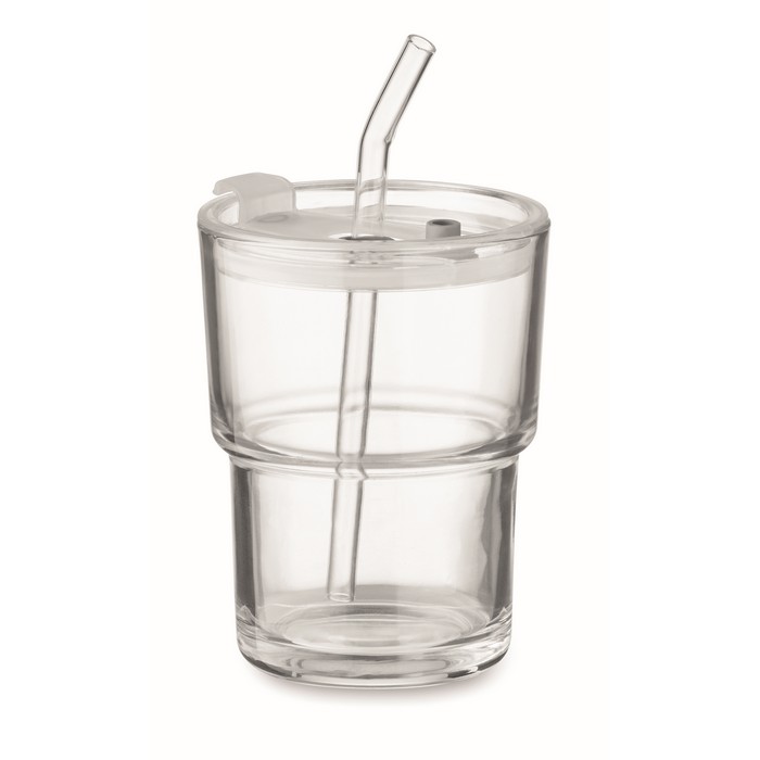 SIP Üveg pohár szívószállal 400 ml